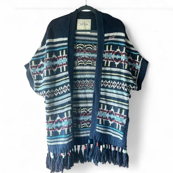 Blue and white striped cardigan Hollister striped sweater cover up small s - Picture 1 of 3